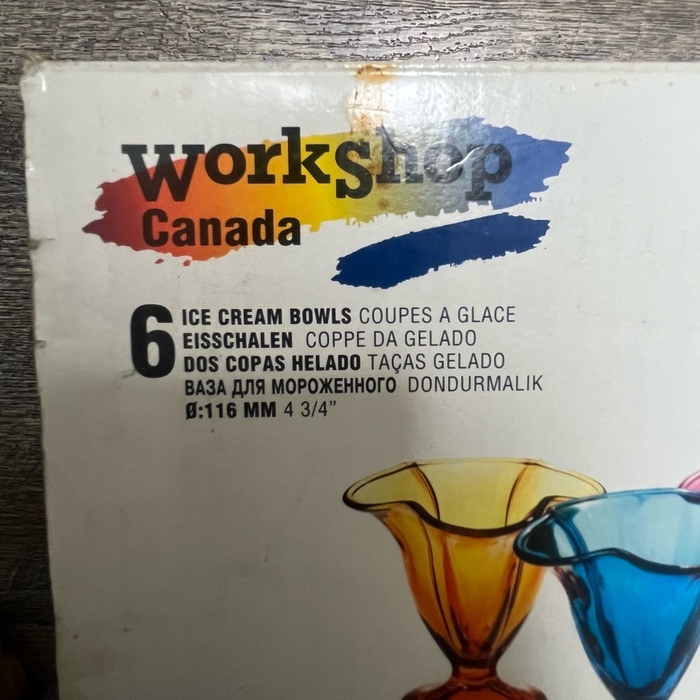 Set of 6 vintage Posabahce workshop Canada Ice cream bowls. New - Picture 7 of 8